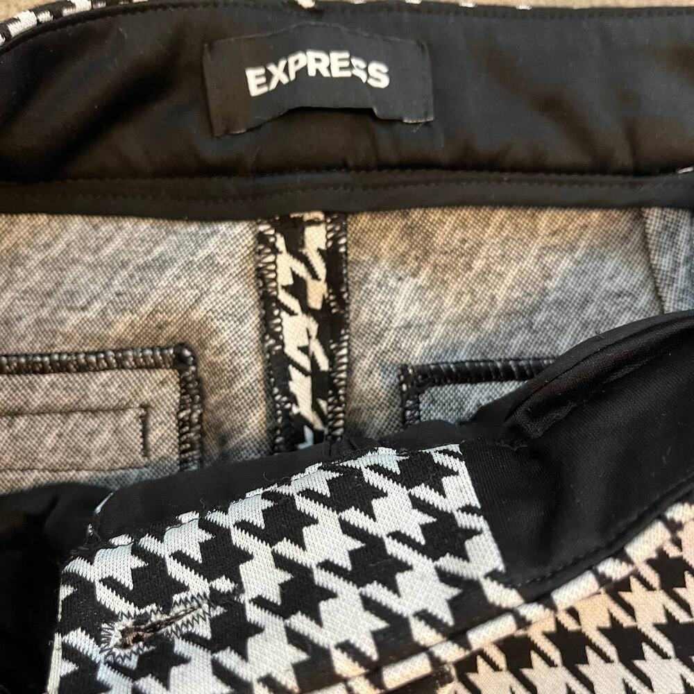 Express Black White Houndstooth Plaid Trouser Wom… - image 4